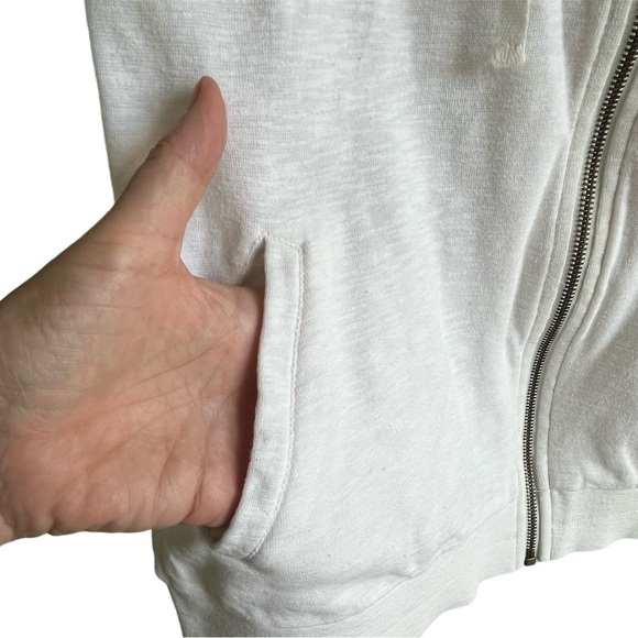 I Active Empire Waist Lace Trimmed Puff Sleeve Zipper Sweatshirt Jacket Size M - Picture 4 of 8